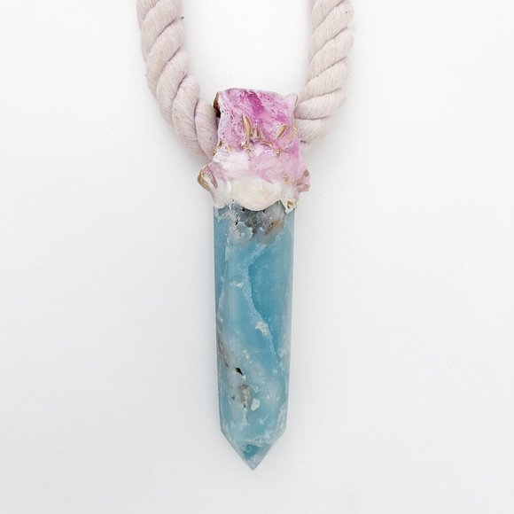 Adina Mills Extra Large Rope Necklace with Crystal Point Pendant - Picture 5 of 10